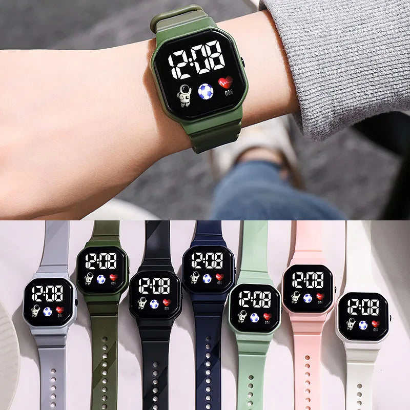 Kids Watch Sport LED Digital Watches Football Silicone Strap Waterproof Electronic Wristwatch for Children Boys Girls Gifts