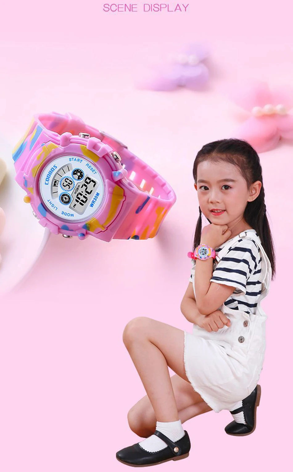 Sport Digital Watch for Kids Waterproof Luminous Children's Electronic LED Watch Fashion Multi-function Week Display Kids Watch